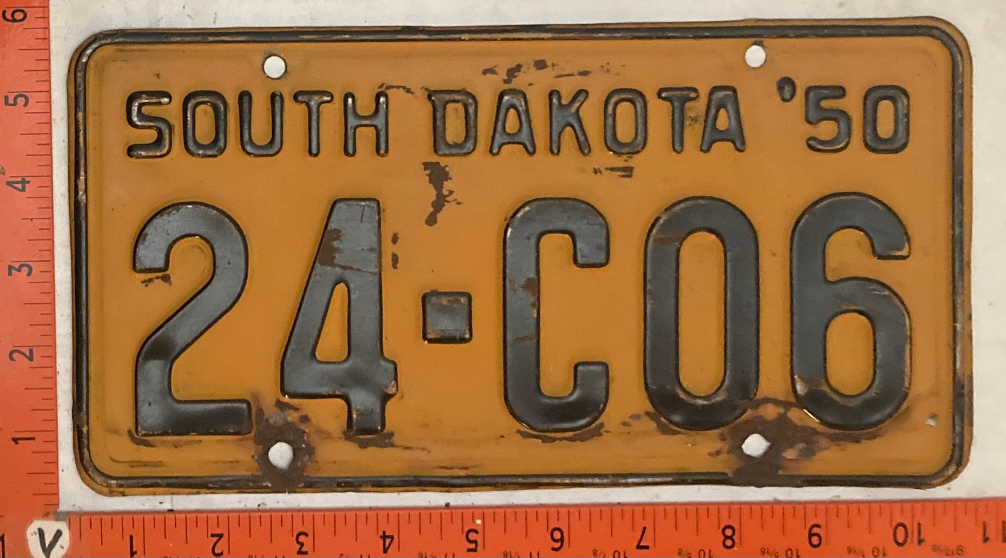 1950 South Dakota #24-C06 Passenger License Plate