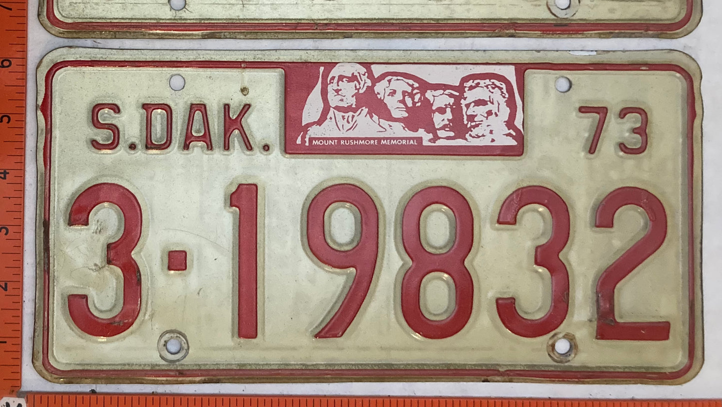 1973 South Dakota #3-19832 Passenger License Plate (Pair)