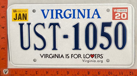 2020 Virginia #UST-1050 Passenger License Plate