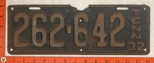 1932 Tennessee #262-642 Passenger License Plate