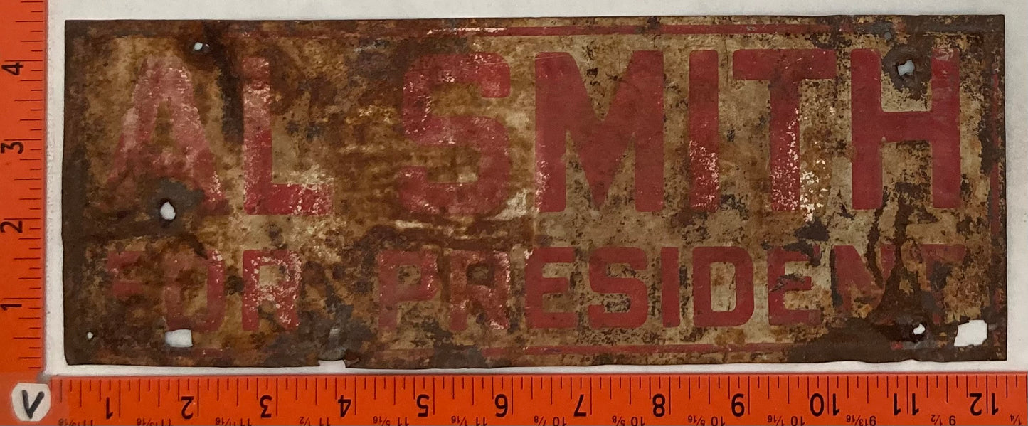1928 Al Smith for President Booster License Plate