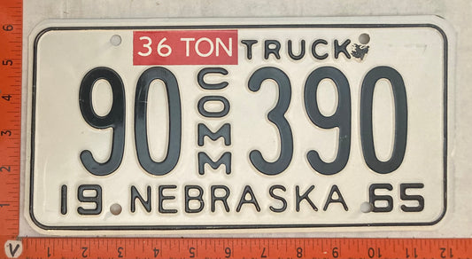 1965 Nebraska #90 C/O/M/M 390 Truck License Plate