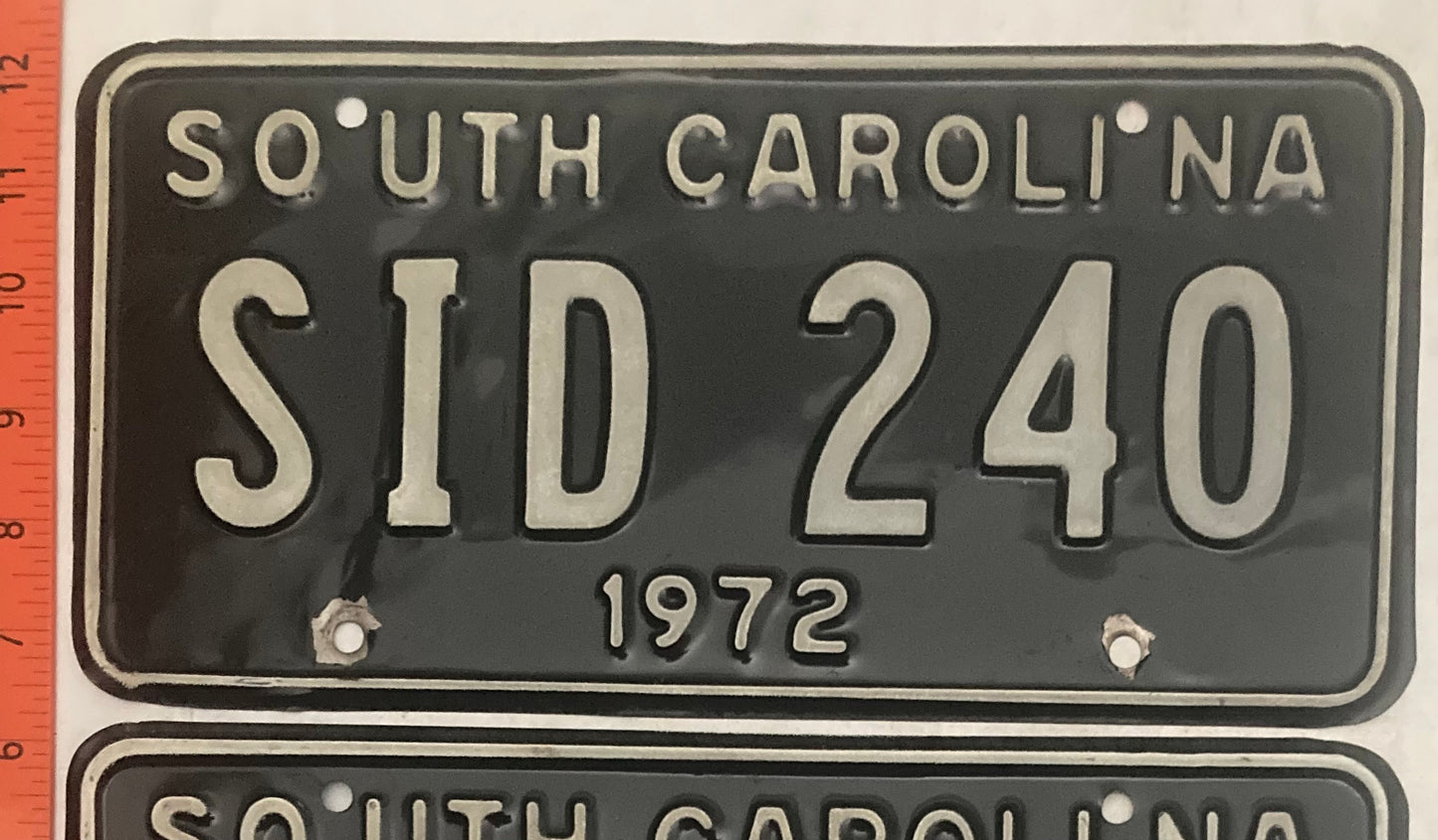 1972 South Carolina #SID 240 Passenger License Plate (Pair)