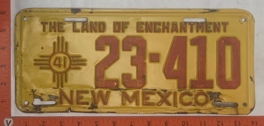 1941 New Mexico #23-410 Passenger License Plate