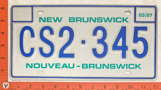 1987 New Brunswick #CS2-345 Commercial License Plate