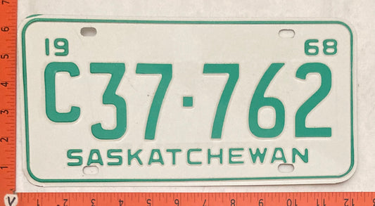 1968 Saskatchewan #C37-762 Commercial License Plate