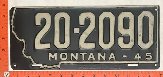 1945 Montana #20-2090 Passenger License Plate
