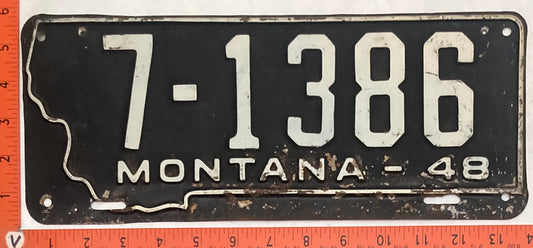 1948 Montana #7-1386 Passenger License Plate