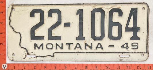 1949 Montana #22-1064 Passenger License Plate