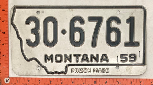 1959 Montana #30-6761 Passenger License Plate