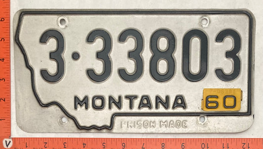 1960 Montana #3-33803 Passenger License Plate