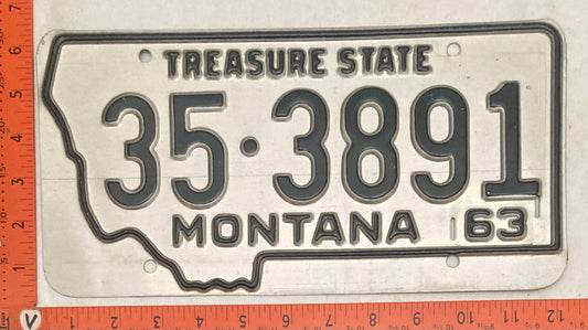 1963 Montana #35-3891 Passenger License Plate