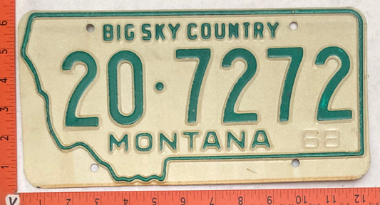 1968 Montana #20-7272 Passenger License Plate