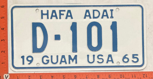 1965 Guam #D-101 Dealer License Plate