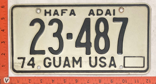1974 Guam #23-487 Passenger License Plate