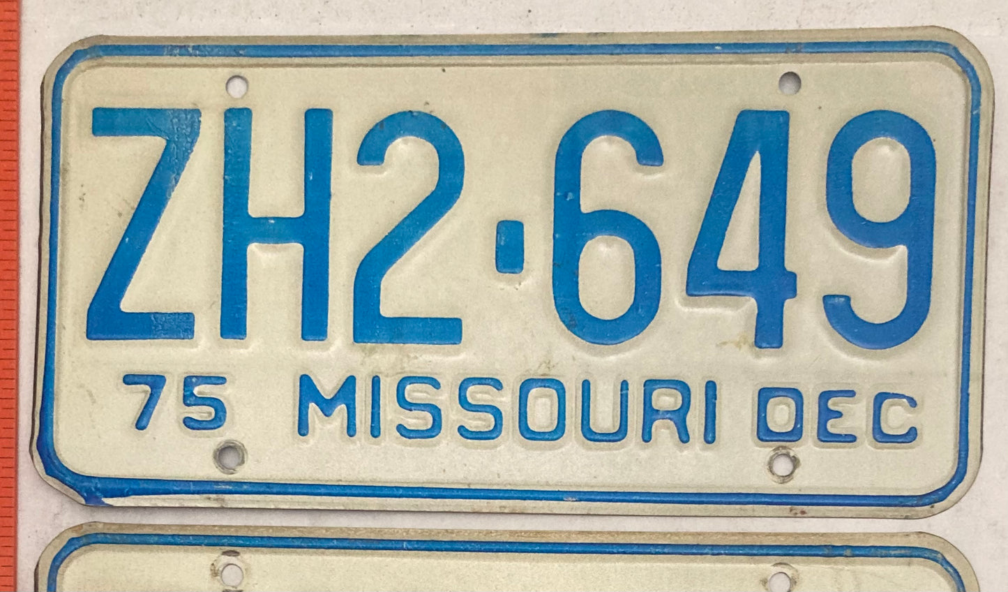 1975 Missouri #ZH2-649 Passenger License Plate (Pair)