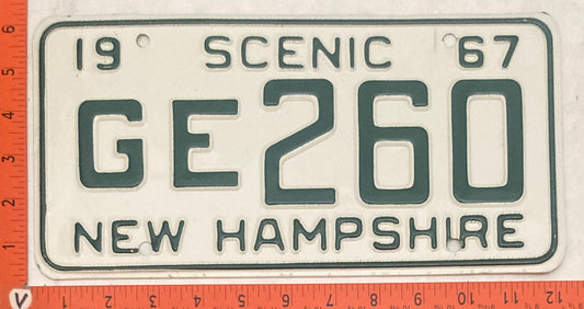 1967 New Hampshire #GE 260 Passenger License Plate