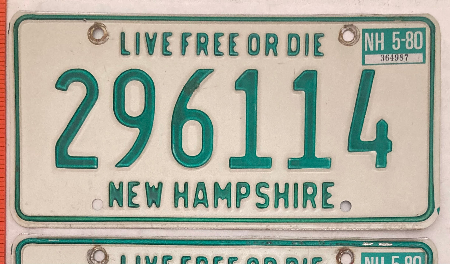 1980 New Hampshire #296114 Passenger License Plate (Pair)