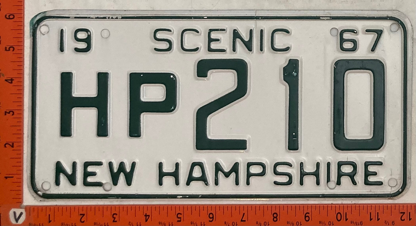 1967 New Hampshire #HP 210 Passenger License Plate