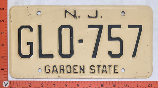 1963 New Jersey #GLO-757 Passenger License Plate