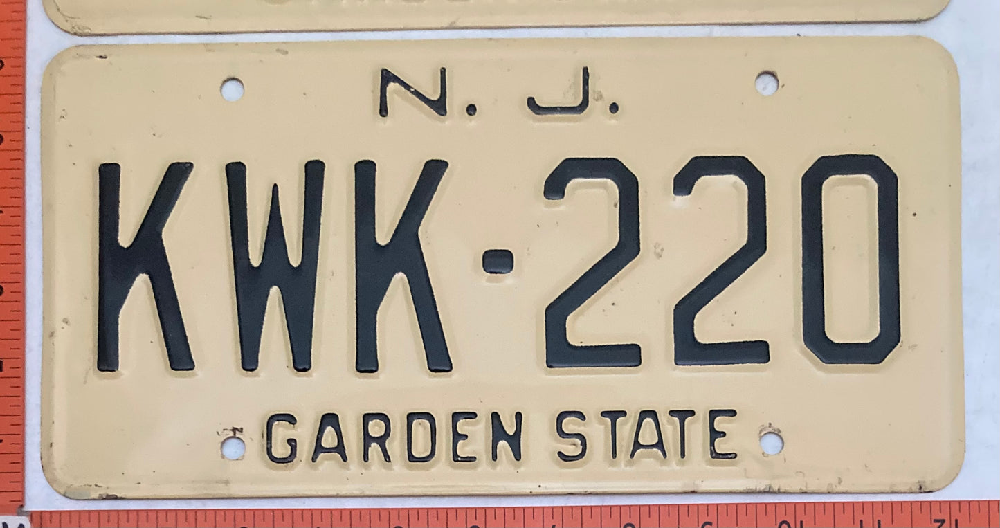 1966 New Jersey #KWK-220 Passenger License Plate (Pair)