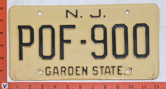 1968 New Jersey #POF-900 Passenger License Plate