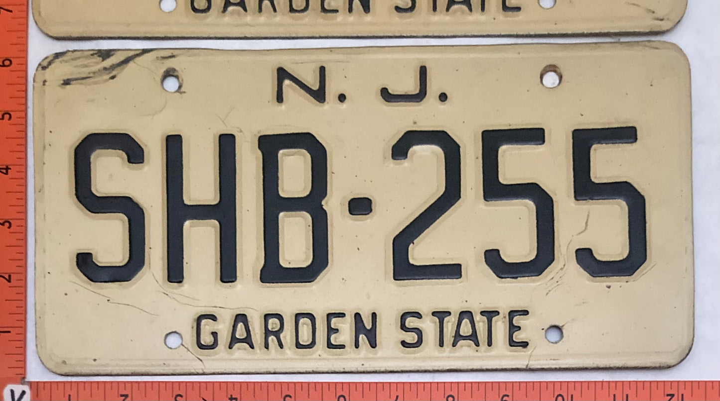 1970 New Jersey #SHB-255 Passenger License Plate (Pair)