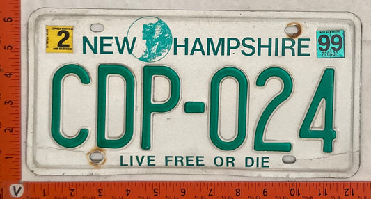 1999 New Hampshire #CDP-024 Passenger License Plate