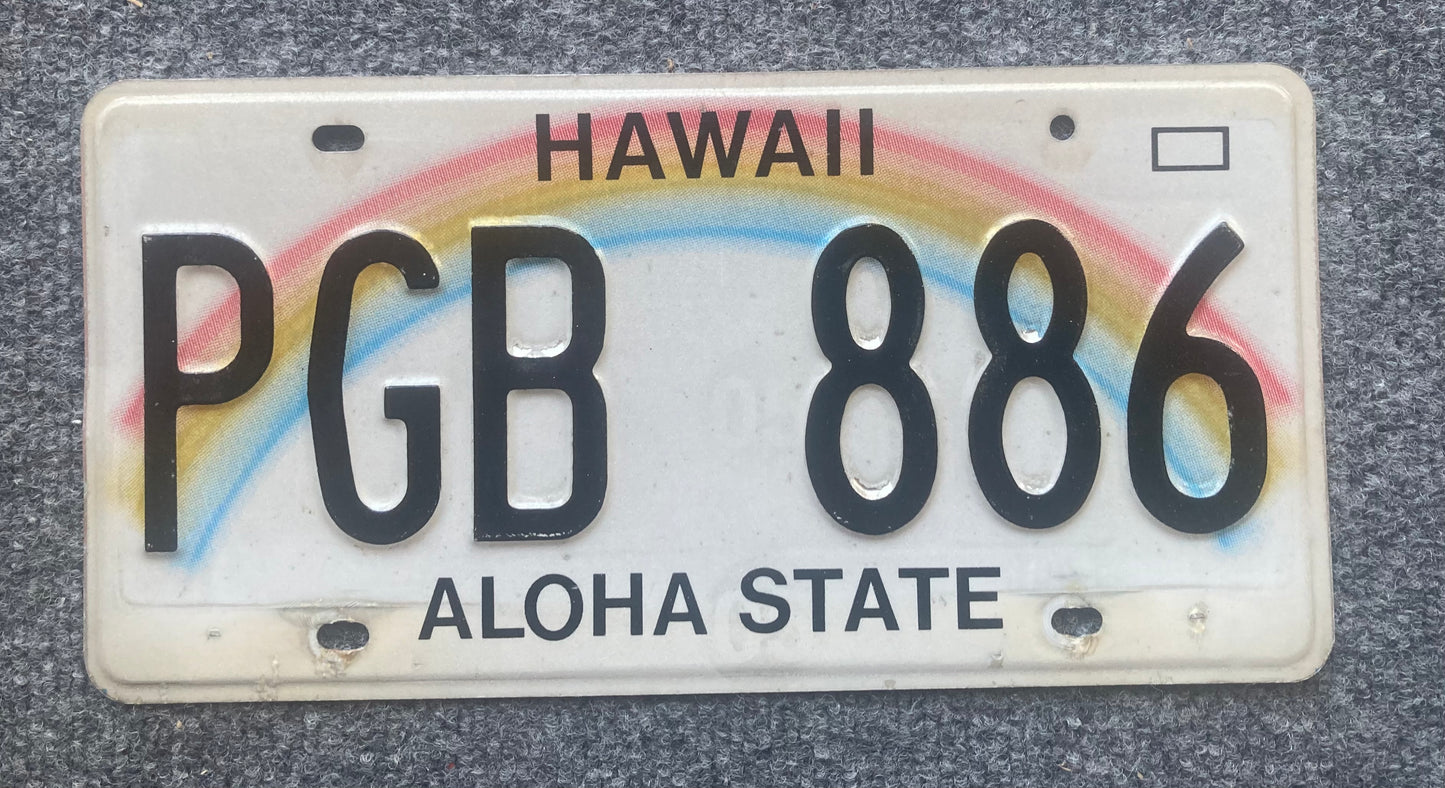undated Hawaii # PGB 886 Passenger License Plate (Crafter)