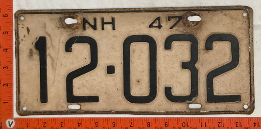 1947 New Hampshire #12-032 Passenger License Plate