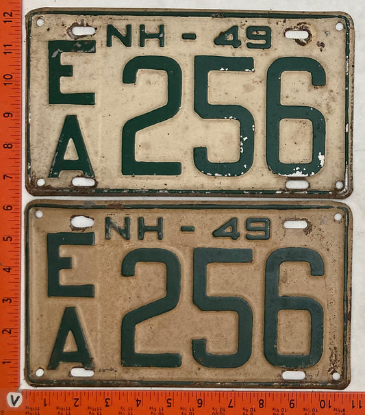 1949 New Hampshire #E/A 256 Passenger License Plate (Pair)