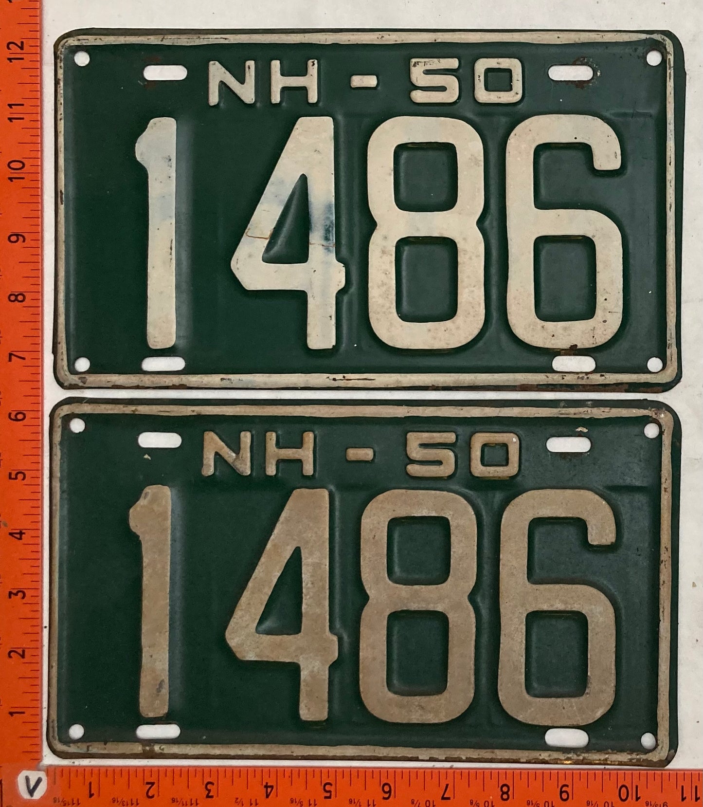 1950 New Hampshire #1486 Passenger License Plate (Pair)