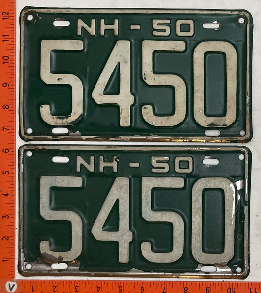 1950 New Hampshire #5450 Passenger License Plate (Pair)