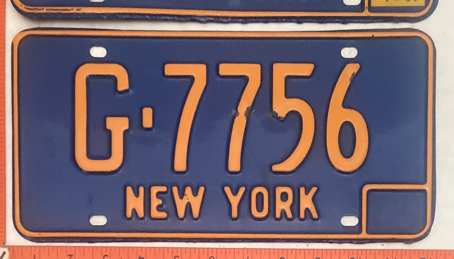 1967 New York #G-7756 Passenger License Plate (Pair)