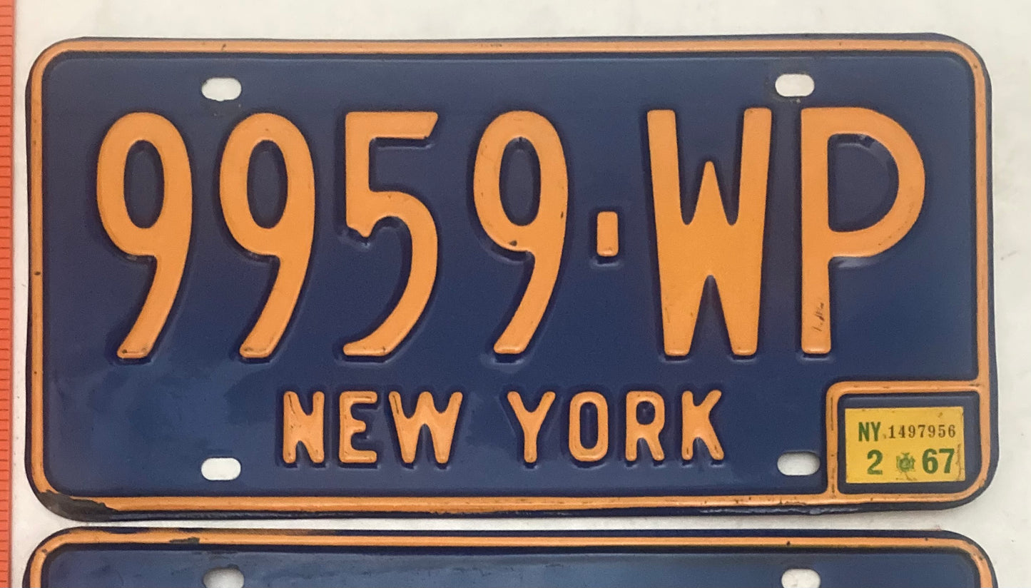 1969 New York #9959-WP Passenger License Plate (Pair)