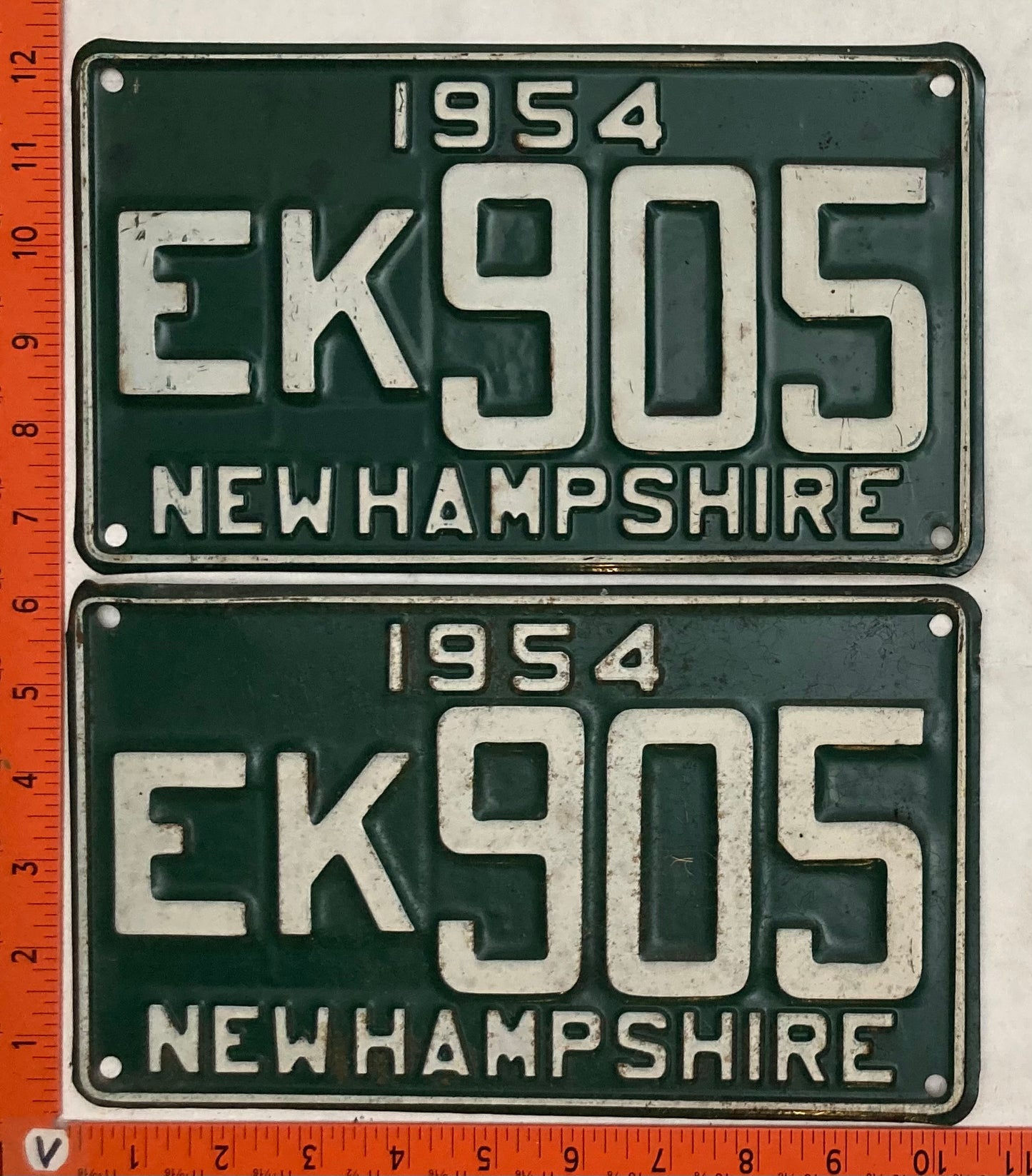 1954 New Hampshire #C/K 905 Passenger License Plate (Pair)