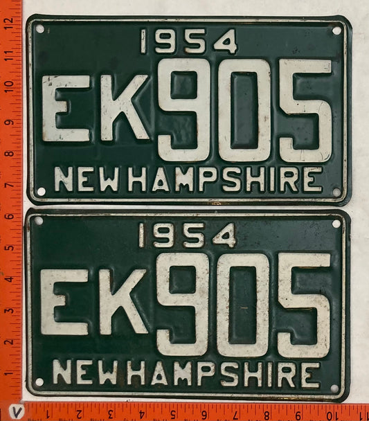 1954 New Hampshire #C/K 905 Passenger License Plate (Pair)