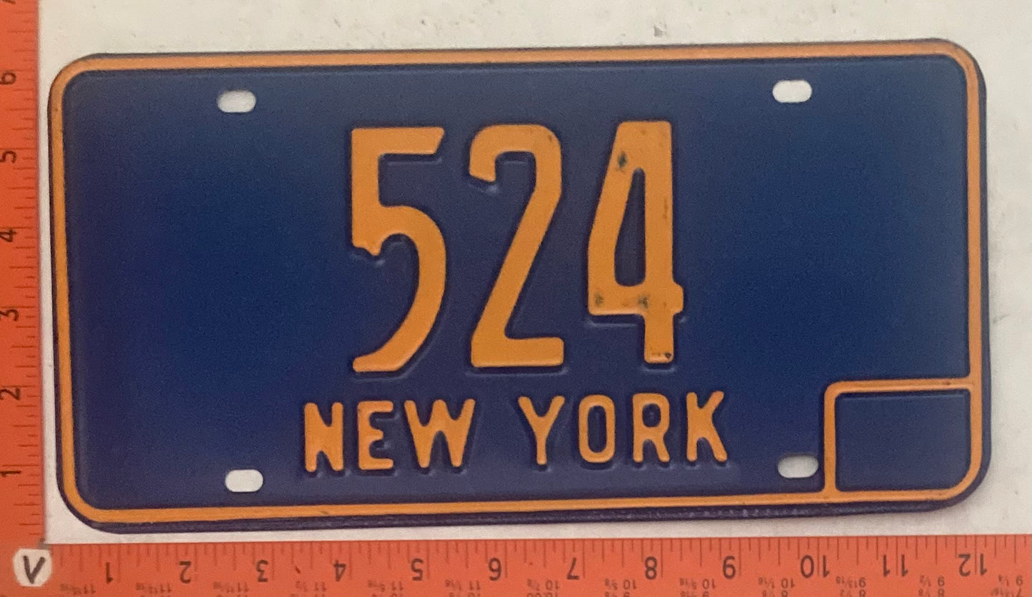 1966-1973 New York #524 Passenger License Plate