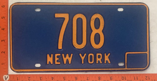 1966-1973 New York #708 Passenger License Plate