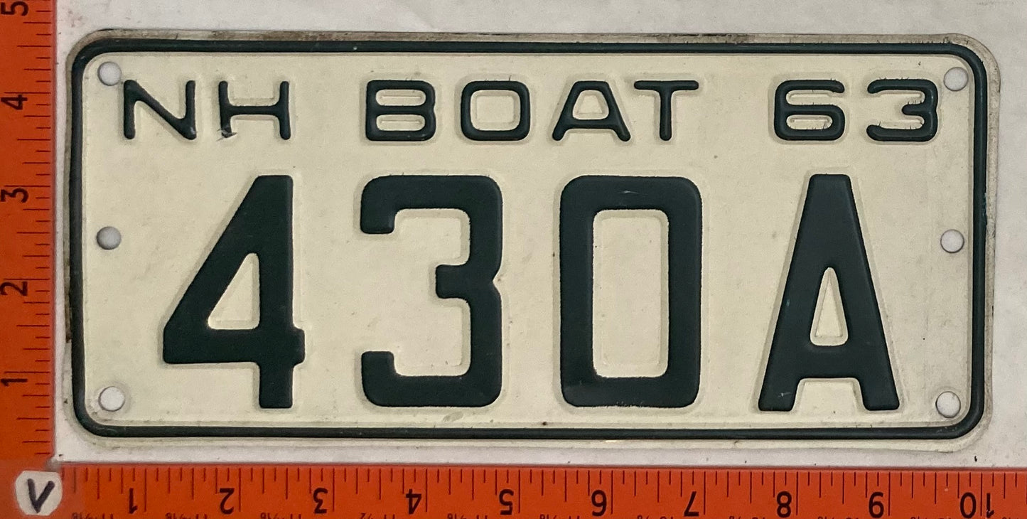 1963 New Hampshire #430A Boat License Plate