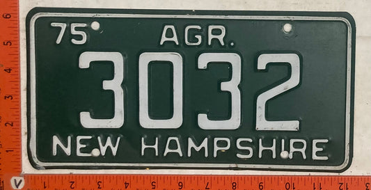 1975 New Hampshire #3032 Agriculture License Plate