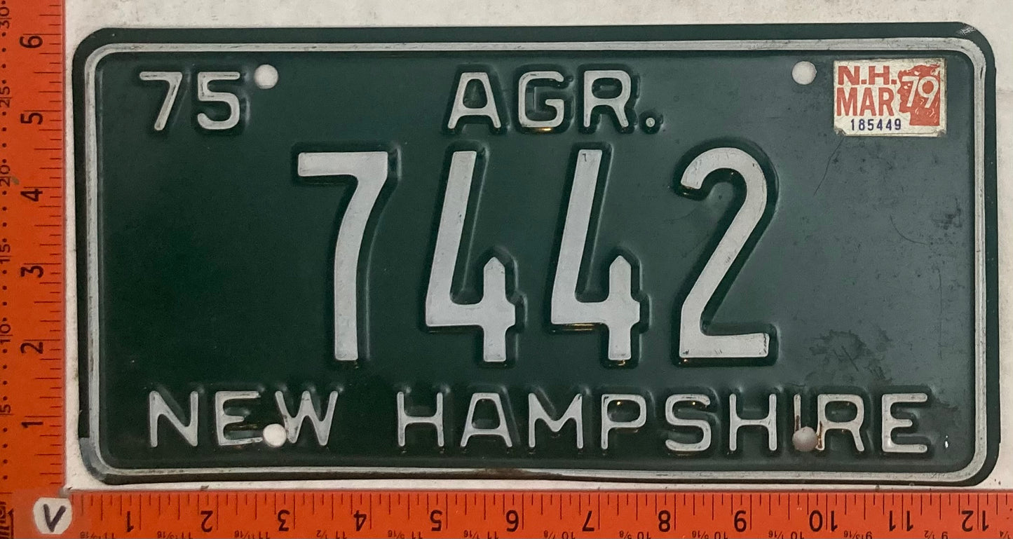 1979 New Hampshire #7442 Agriculture License Plate