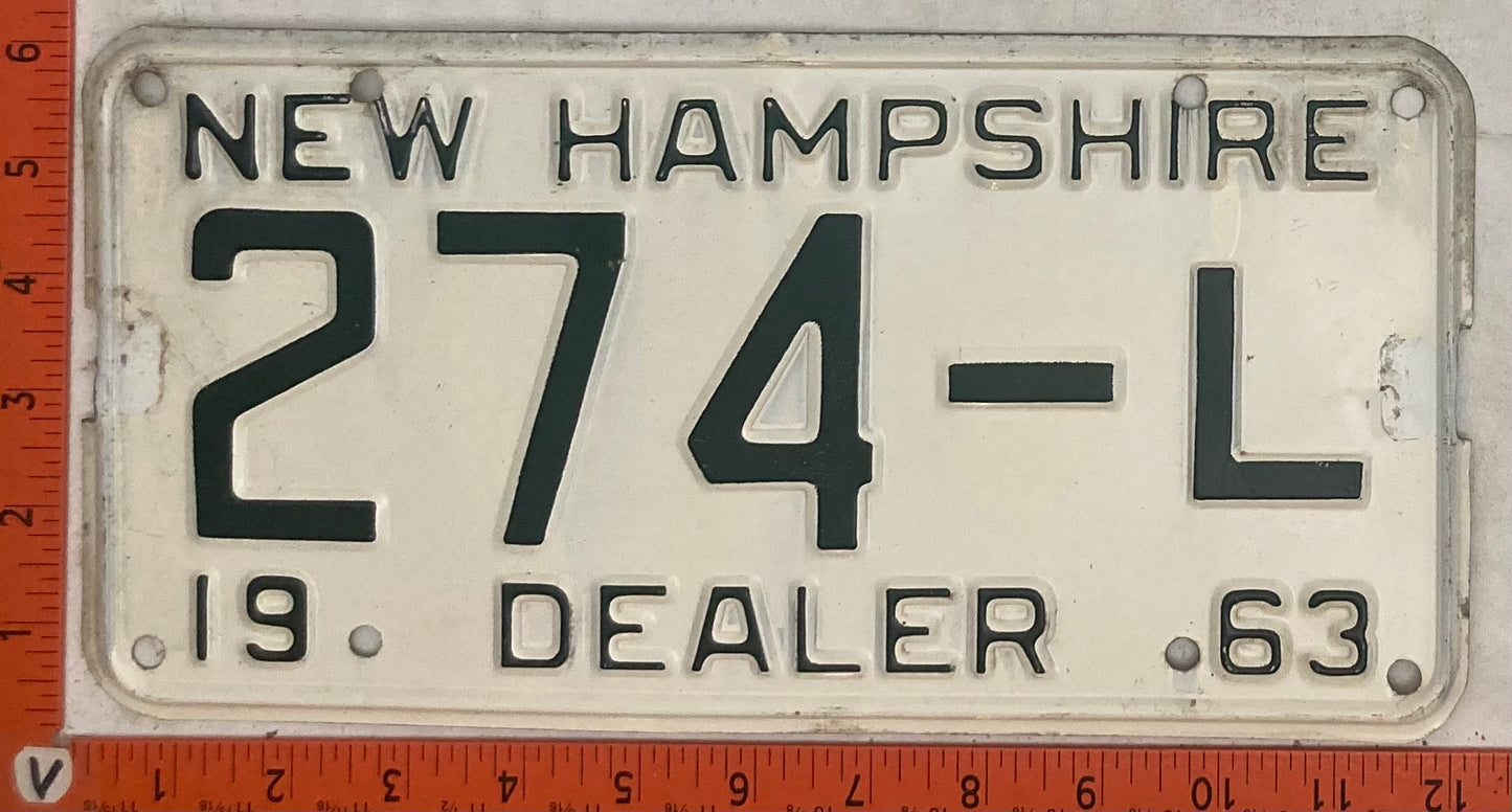1963 New Hampshire #274-L Dealer License Plate