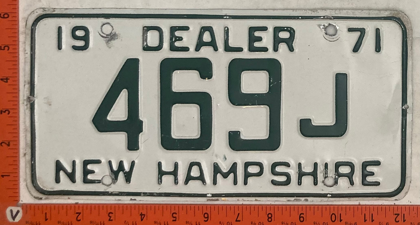 1971 New Hampshire #469J Dealer License Plate