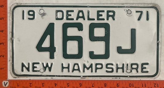 1971 New Hampshire #469J Dealer License Plate