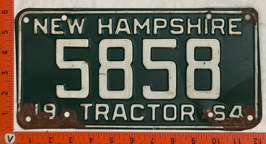 1964 New Hampshire #5858 Tractor License Plate