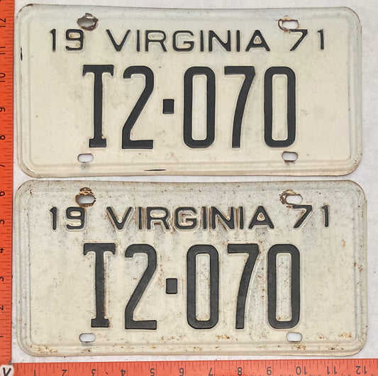 1971 Virginia #T2-070 Truck License Plate (Pair)
