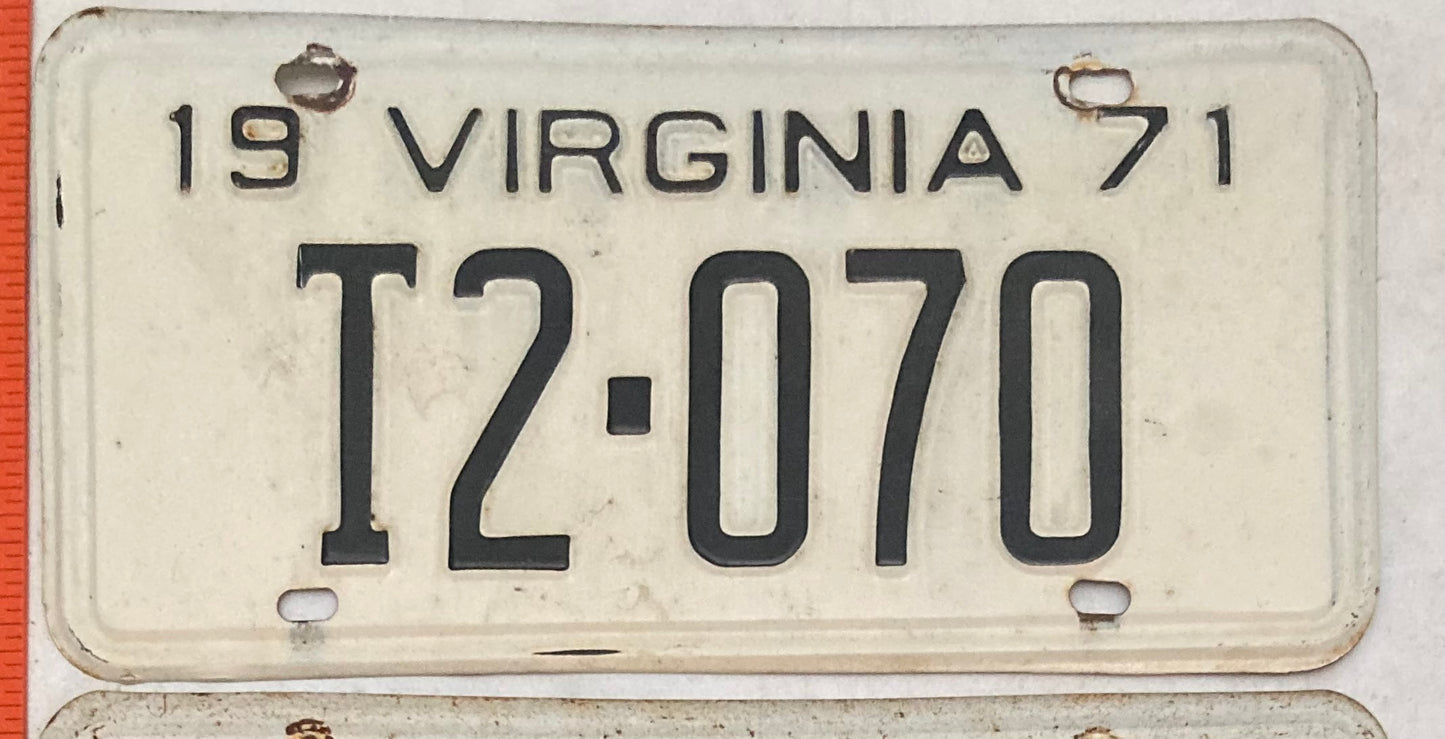 1971 Virginia #T2-070 Truck License Plate (Pair)