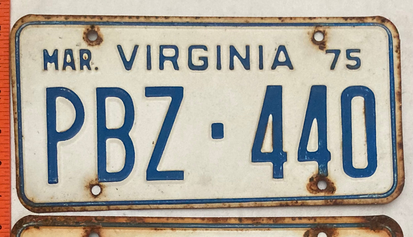 1975 Virginia #PBZ-440 Truck License Plate (Pair)