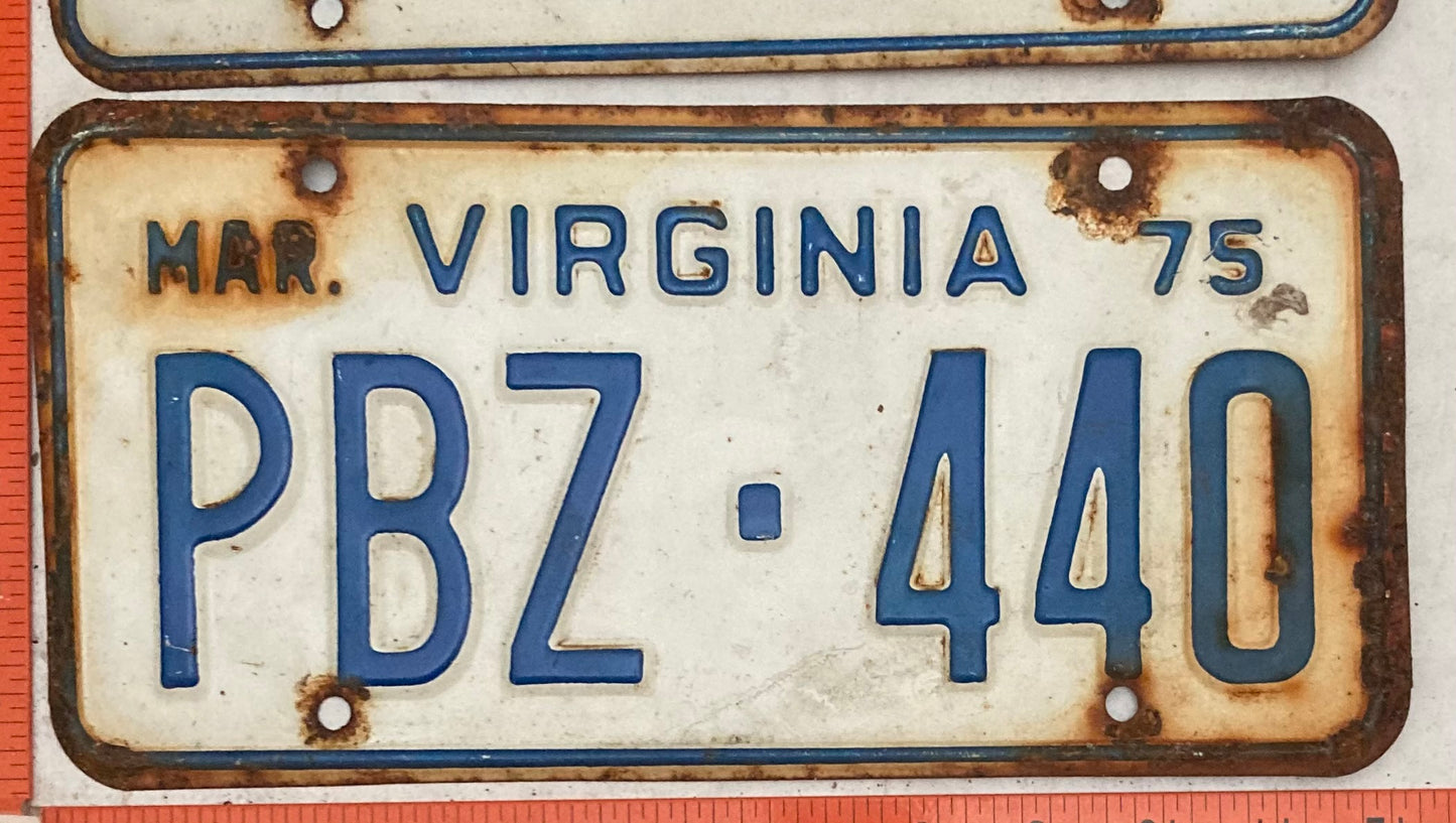 1975 Virginia #PBZ-440 Truck License Plate (Pair)